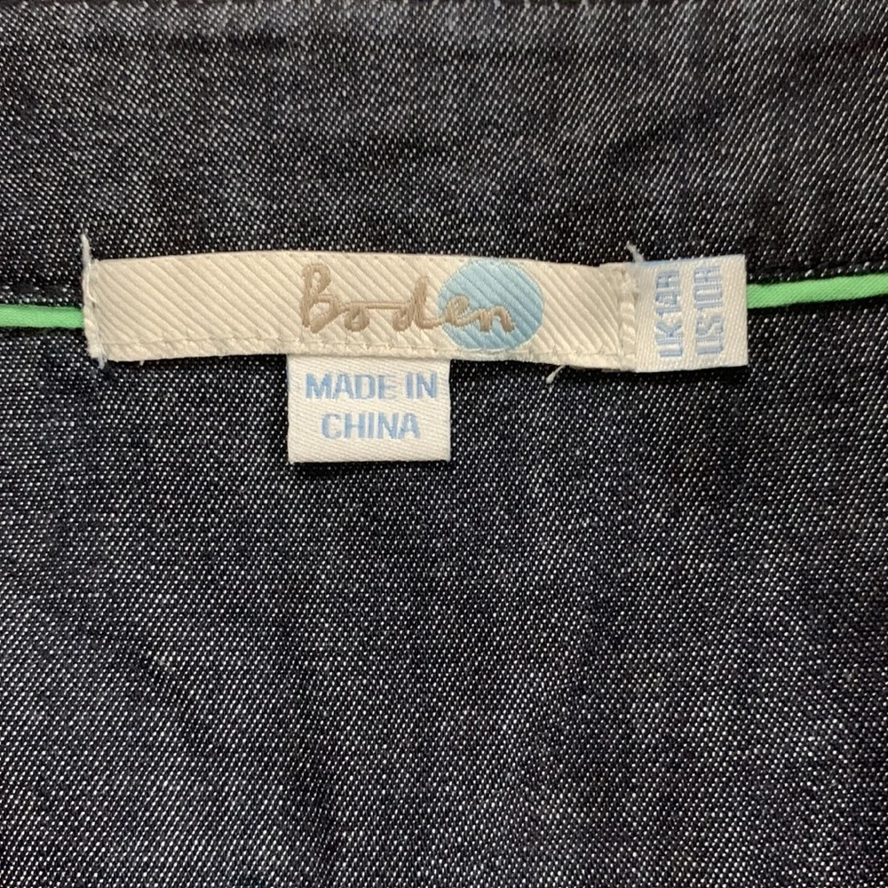 Boden princess seamed denim sheath dress with long sleeves size US 10R or UK 14R - Picture 7 of 7